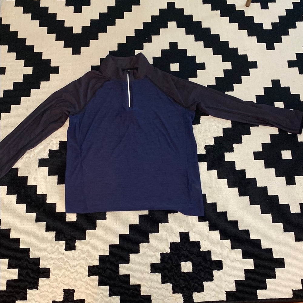 Old Navy Navy and Black Quarter-Zip Pullover